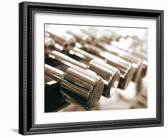 Row of Dumbbells--Framed Photographic Print