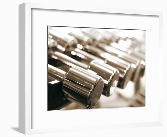 Row of Dumbbells-null-Framed Photographic Print