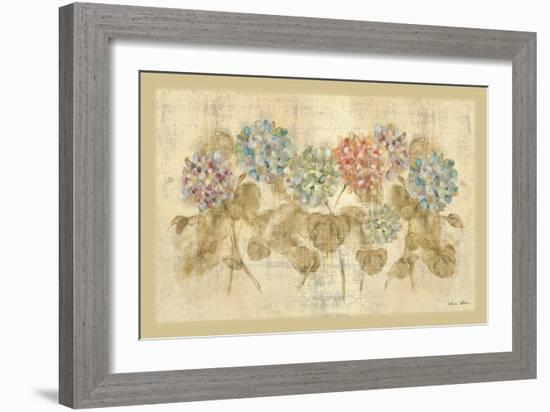 Row of Hydrangea-Cheri Blum-Framed Art Print