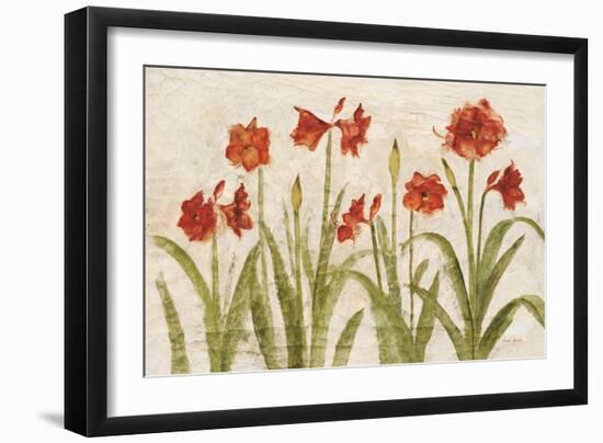 Row of Red Amaryllis Light-Cheri Blum-Framed Art Print