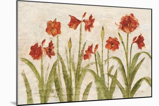 Row of Red Amaryllis Light-Cheri Blum-Mounted Art Print