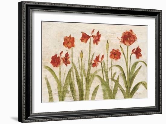 Row of Red Amaryllis Light-Cheri Blum-Framed Art Print