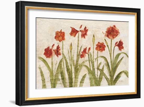 Row of Red Amaryllis Light-Cheri Blum-Framed Art Print