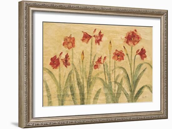 Row of Red Amaryllis-Cheri Blum-Framed Premium Giclee Print