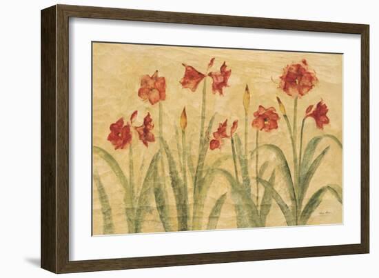 Row of Red Amaryllis-Cheri Blum-Framed Premium Giclee Print