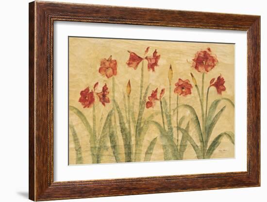 Row of Red Amaryllis-Cheri Blum-Framed Premium Giclee Print