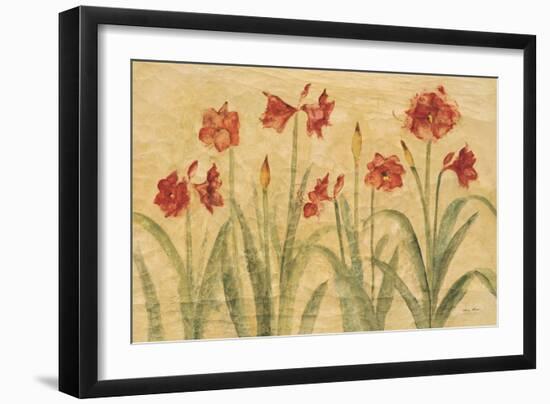 Row of Red Amaryllis-Cheri Blum-Framed Premium Giclee Print