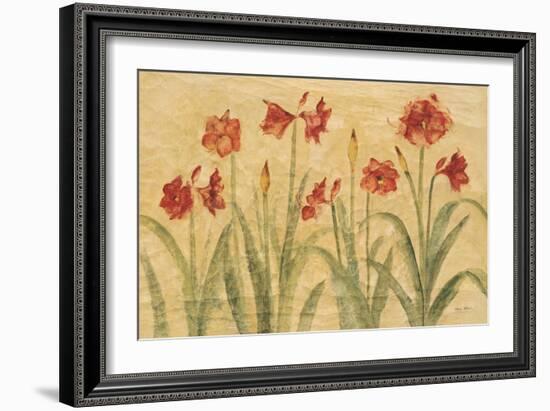 Row of Red Amaryllis-Cheri Blum-Framed Premium Giclee Print