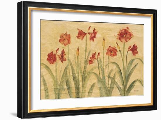 Row of Red Amaryllis-Cheri Blum-Framed Premium Giclee Print