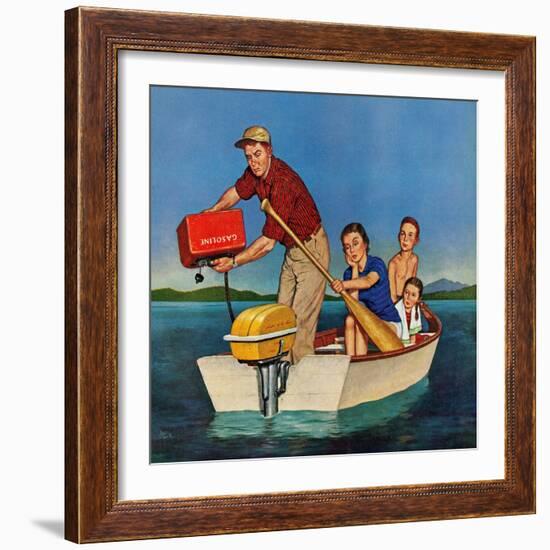 "Row, We're Out of Gas", June 27, 1959-Amos Sewell-Framed Giclee Print