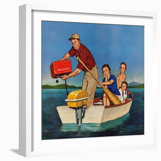 "Row, We're Out of Gas", June 27, 1959-Amos Sewell-Framed Giclee Print