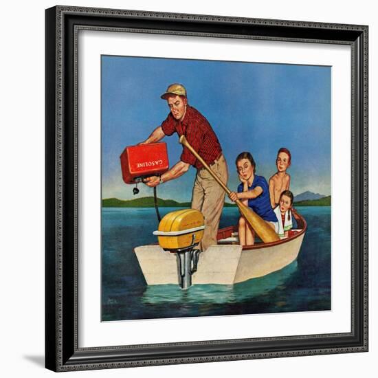 "Row, We're Out of Gas", June 27, 1959-Amos Sewell-Framed Giclee Print