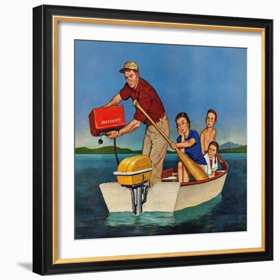 "Row, We're Out of Gas", June 27, 1959-Amos Sewell-Framed Giclee Print