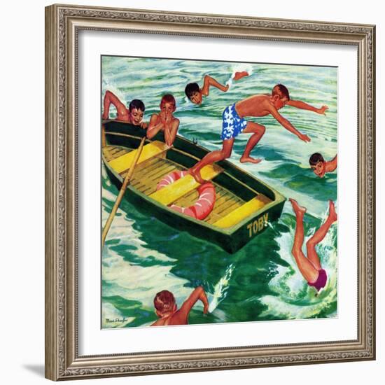 "Rowboat Diving", July 12, 1952-Mead Schaeffer-Framed Giclee Print