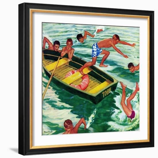 "Rowboat Diving", July 12, 1952-Mead Schaeffer-Framed Giclee Print