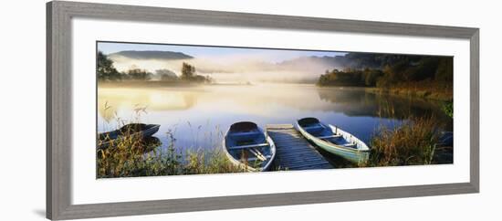 Rowboats at the Lakeside, English Lake District, Grasmere, Cumbria, England-null-Framed Photographic Print