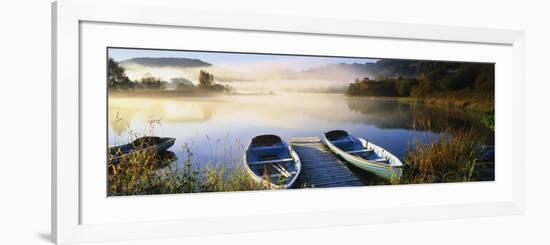 Rowboats at the Lakeside, English Lake District, Grasmere, Cumbria, England-null-Framed Photographic Print