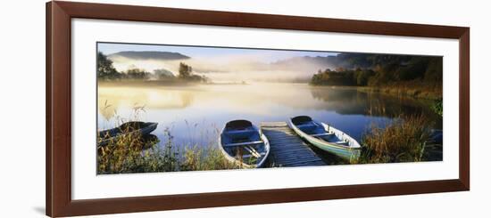 Rowboats at the Lakeside, English Lake District, Grasmere, Cumbria, England-null-Framed Photographic Print