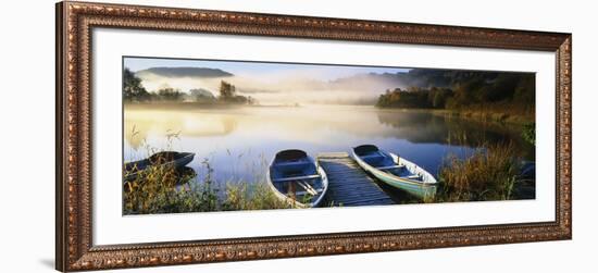 Rowboats at the Lakeside, English Lake District, Grasmere, Cumbria, England-null-Framed Photographic Print