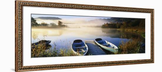 Rowboats at the Lakeside, English Lake District, Grasmere, Cumbria, England-null-Framed Photographic Print