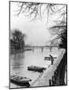 Rowboats Tied Up Along the Seine River-Ed Clark-Mounted Photographic Print