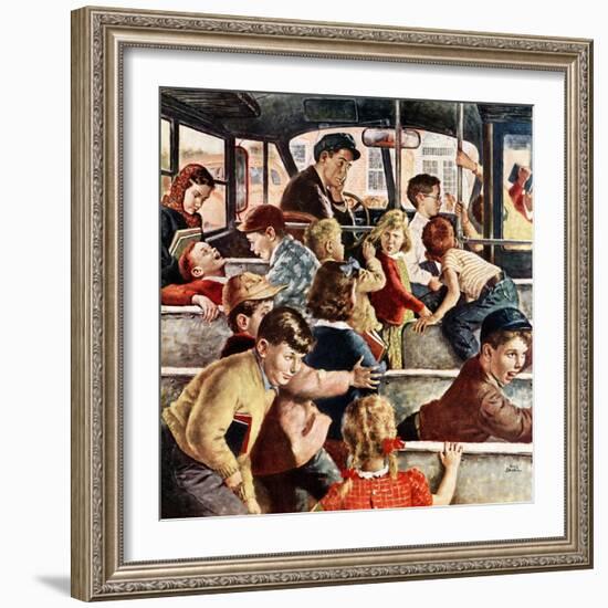 "Rowdy Bus Ride", September 9, 1950-Amos Sewell-Framed Giclee Print