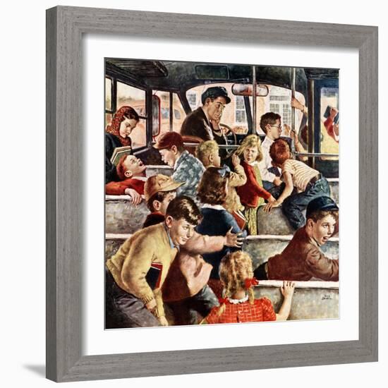 "Rowdy Bus Ride", September 9, 1950-Amos Sewell-Framed Giclee Print