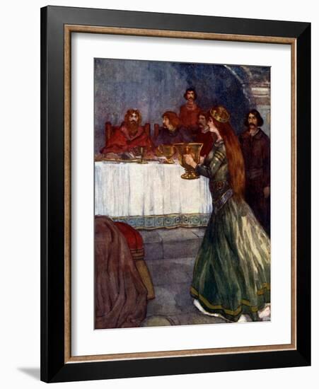 Rowena Came into the Room Carrying a Beautiful Golden Cup, C430 Ad-AS Forrest-Framed Giclee Print