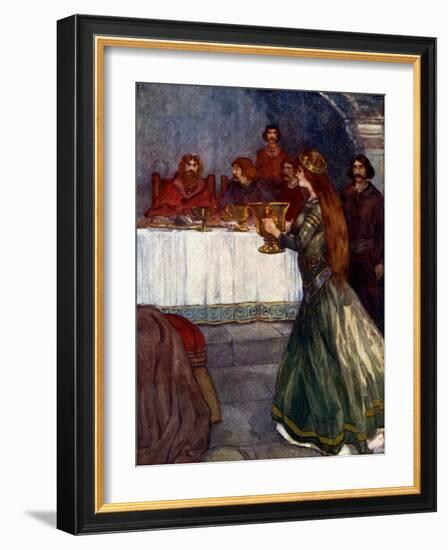 Rowena Came into the Room Carrying a Beautiful Golden Cup, C430 Ad-AS Forrest-Framed Giclee Print