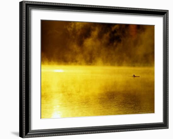 Rower at Sunrise, Lake Dillon, Colorado, USA-Chuck Haney-Framed Photographic Print