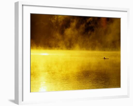 Rower at Sunrise, Lake Dillon, Colorado, USA-Chuck Haney-Framed Photographic Print