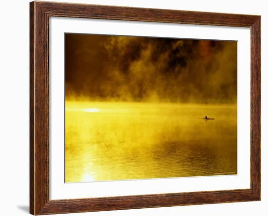 Rower at Sunrise, Lake Dillon, Colorado, USA-Chuck Haney-Framed Photographic Print