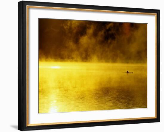 Rower at Sunrise, Lake Dillon, Colorado, USA-Chuck Haney-Framed Photographic Print