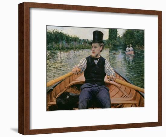 Rower in a Top Hat, C.1877-78-Gustave Caillebotte-Framed Giclee Print