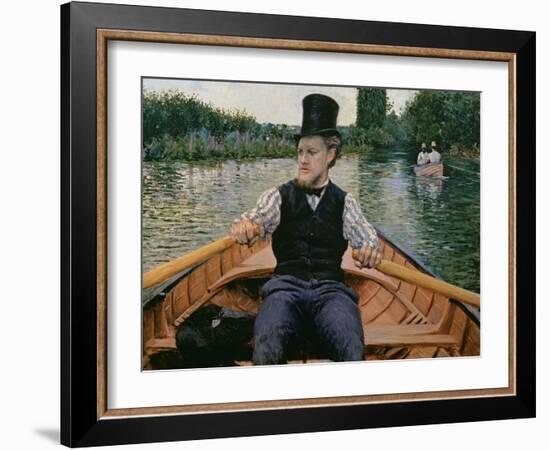 Rower in a Top Hat, C.1877-78-Gustave Caillebotte-Framed Giclee Print