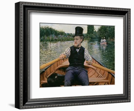 Rower in a Top Hat, C.1877-78-Gustave Caillebotte-Framed Giclee Print