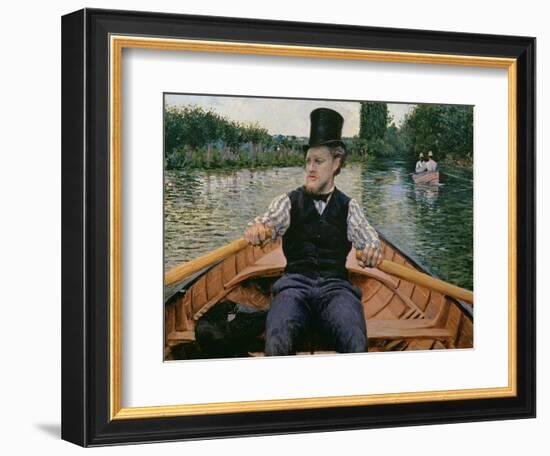 Rower in a Top Hat, C.1877-78-Gustave Caillebotte-Framed Giclee Print