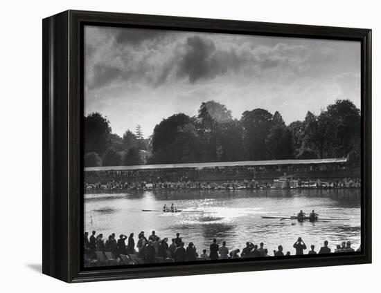 Rowers Competing in Rowing Event on Thames River-Ed Clark-Framed Premier Image Canvas