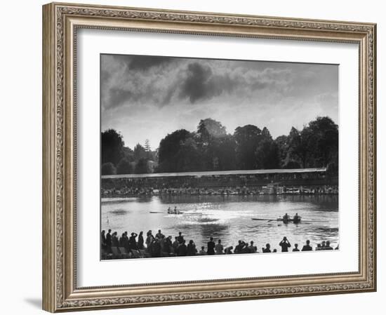 Rowers Competing in Rowing Event on Thames River-Ed Clark-Framed Photographic Print