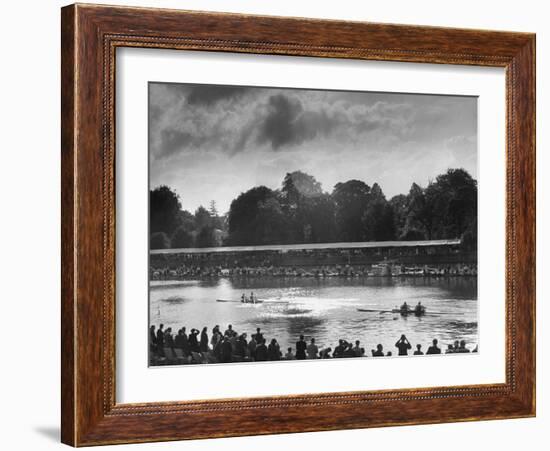 Rowers Competing in Rowing Event on Thames River-Ed Clark-Framed Photographic Print