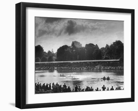 Rowers Competing in Rowing Event on Thames River-Ed Clark-Framed Photographic Print