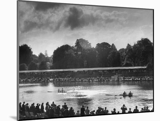 Rowers Competing in Rowing Event on Thames River-Ed Clark-Mounted Photographic Print