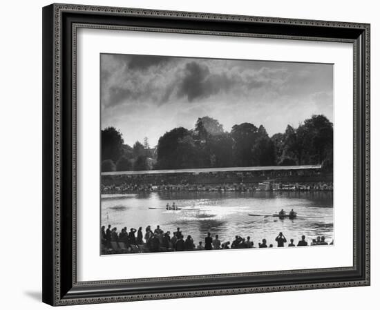 Rowers Competing in Rowing Event on Thames River-Ed Clark-Framed Photographic Print