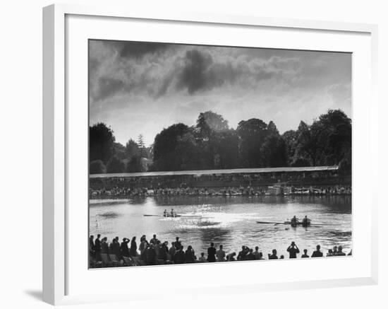 Rowers Competing in Rowing Event on Thames River-Ed Clark-Framed Photographic Print