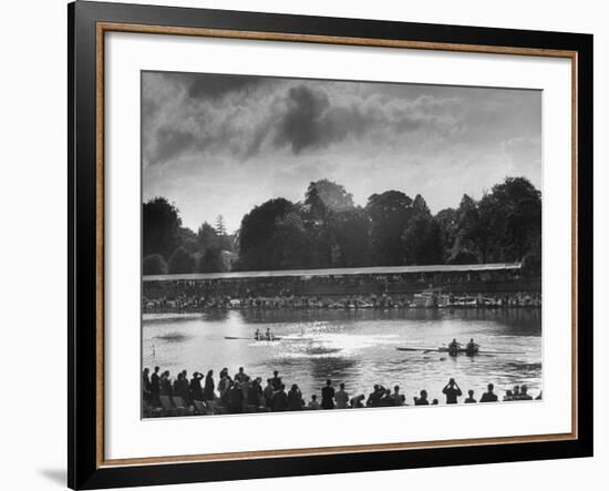 Rowers Competing in Rowing Event on Thames River-Ed Clark-Framed Photographic Print