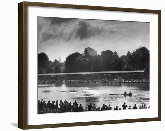 Rowers Competing in Rowing Event on Thames River-Ed Clark-Framed Photographic Print