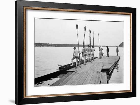 Rowers on Dock-null-Framed Art Print