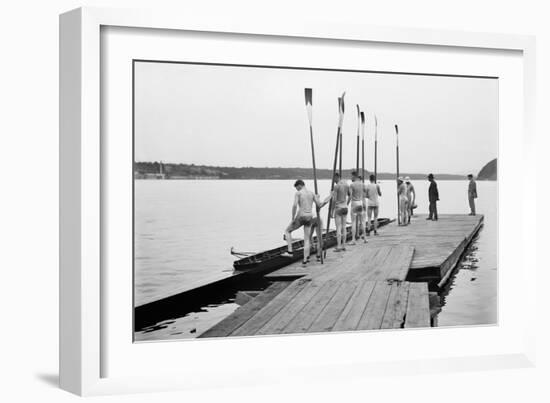 Rowers on Dock-null-Framed Art Print