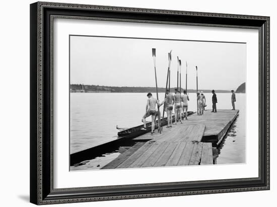 Rowers on Dock-null-Framed Art Print