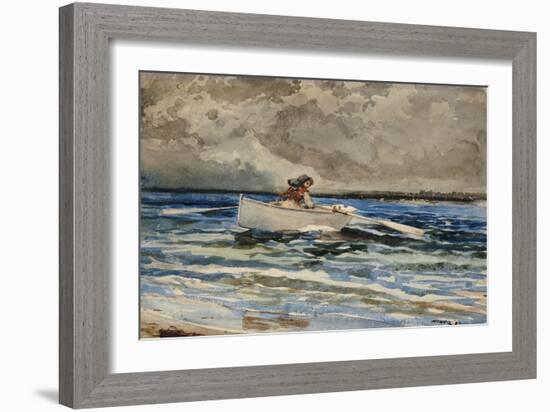 Rowing at Prout's Neck, 1887-Winslow Homer-Framed Giclee Print